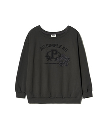 ASAP FRILL OFF-SHOULDER SWEATSHIRTS (CHARCOAL)
