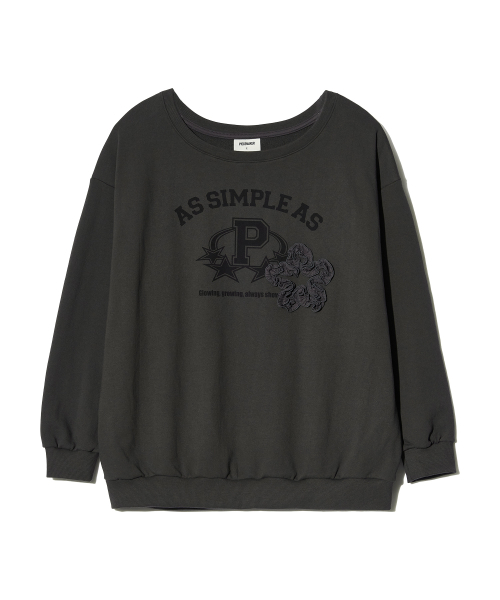 PIECEMAKER(ピースメーカー)の「ASAP FRILL OFF-SHOULDER SWEATSHIRTS (CHARCOAL)(スウェット・レディース・その他・FREE)」の3枚目の写真