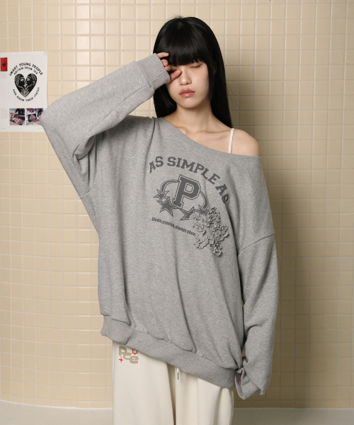 PIECEMAKER(ピースメーカー)の「ASAP FRILL OFF-SHOULDER SWEATSHIRTS (CHARCOAL)(スウェット・レディース・その他・FREE)」の7枚目の写真