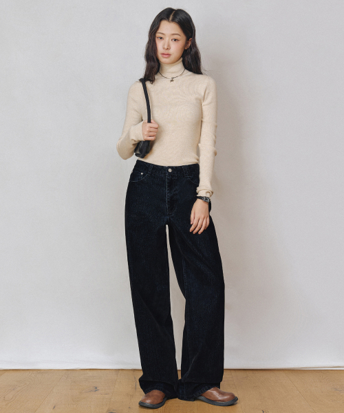 DECET WOMEN（デケット ウーマン）の「[ベルベットデニム]ヴェルヴェットワイドジーンズ DCWPT018BLACK（デニムパンツ・レディース・その他・MEDIUM/LARGE/X-SMALL/SMALL）」の6枚目の写真