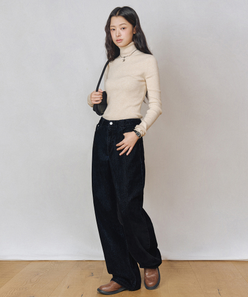 DECET WOMEN（デケット ウーマン）の「[ベルベットデニム]ヴェルヴェットワイドジーンズ DCWPT018BLACK（デニムパンツ・レディース・その他・MEDIUM/LARGE/X-SMALL/SMALL）」の7枚目の写真