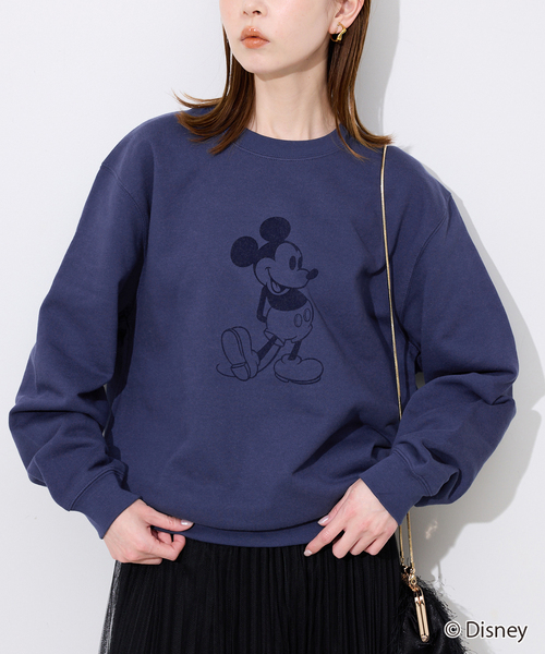 +81BRANCA(ハチイチブランカ)の「+81BRANCA/ハチイチブランカ SLOBE別注 ミッキースウェット(スウェット・レディース・ダークブルー/チョコ・FREE)」の5枚目の写真
