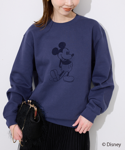 +81BRANCA(ハチイチブランカ)の「+81BRANCA/ハチイチブランカ SLOBE別注 ミッキースウェット(スウェット・レディース・ダークブルー/チョコ・FREE)」の6枚目の写真