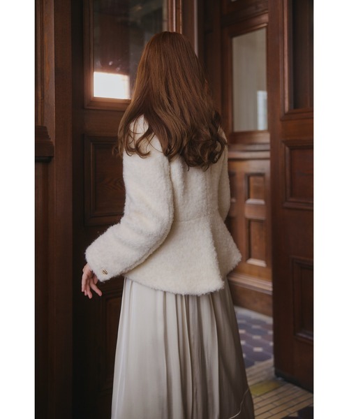 Elise Boucle Peplum Coat（ノーカラーコート）｜Her lip to（ハー