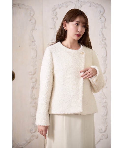 Elise Boucle Peplum Coat（ノーカラーコート）｜Her lip to（ハー