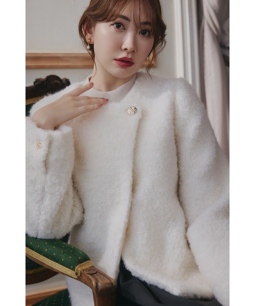 12/16までの出品‼︎ Elise Boucle Peplum Coat Elise Boucle Peplum Coat