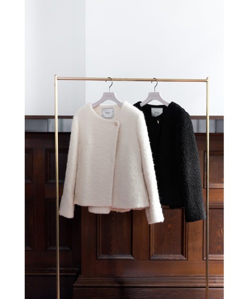 Elise Boucle Peplum Coat（ノーカラーコート）｜Her lip to（ハー