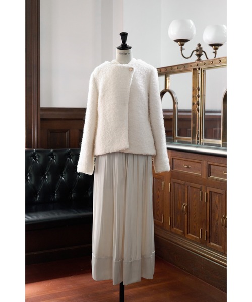 Elise Boucle Peplum Coat（ノーカラーコート）｜Her lip to（ハー