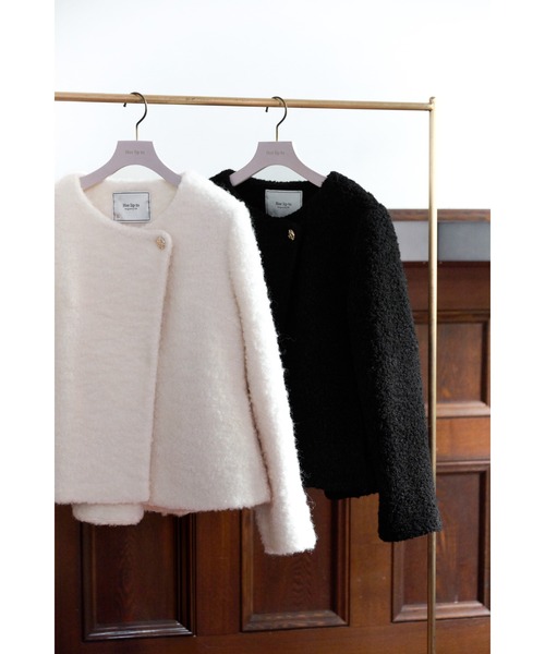 Elise Boucle Peplum Coat（ノーカラーコート）｜Her lip to（ハー