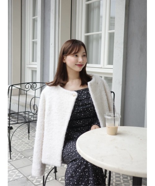 ジャケット・アウター herlipto Elise Boucle Peplum Coat M Elise Boucle Peplum Coat
