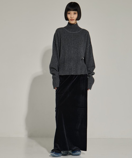 AKANE UTSUNOMIYA（アカネウツノミヤ）の「【AKANE UTSUNOMIYA/アカネウツノミヤ】AKES-006（タートルネックニット）（ニット/セーター・レディース・ダークグレー/ブルー・FREE）」の3枚目の写真