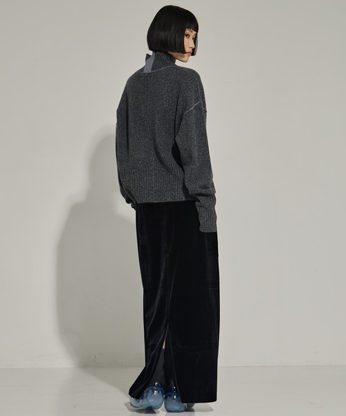 AKANE UTSUNOMIYA（アカネウツノミヤ）の「【AKANE UTSUNOMIYA/アカネウツノミヤ】AKES-006（タートルネックニット）（ニット/セーター・レディース・ダークグレー/ブルー・FREE）」の4枚目の写真