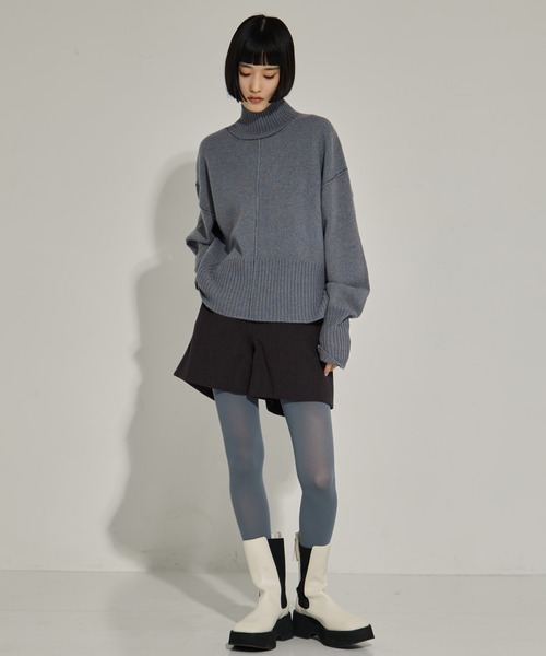 AKANE UTSUNOMIYA（アカネウツノミヤ）の「【AKANE UTSUNOMIYA/アカネウツノミヤ】AKES-006（タートルネックニット）（ニット/セーター・レディース・ダークグレー/ブルー・FREE）」の11枚目の写真