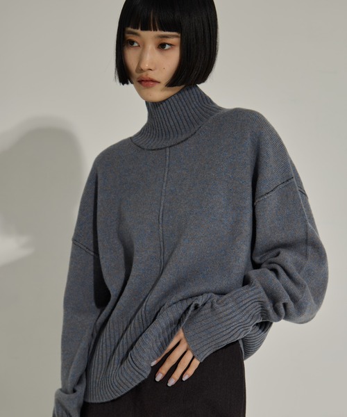 AKANE UTSUNOMIYA（アカネウツノミヤ）の「【AKANE UTSUNOMIYA/アカネウツノミヤ】AKES-006（タートルネックニット）（ニット/セーター・レディース・ダークグレー/ブルー・FREE）」の14枚目の写真