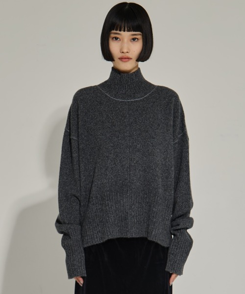 AKANE UTSUNOMIYA（アカネウツノミヤ）の「【AKANE UTSUNOMIYA/アカネウツノミヤ】AKES-006（タートルネックニット）（ニット/セーター・レディース・ダークグレー/ブルー・FREE）」の7枚目の写真