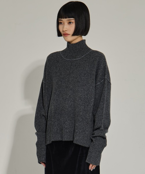 AKANE UTSUNOMIYA（アカネウツノミヤ）の「【AKANE UTSUNOMIYA/アカネウツノミヤ】AKES-006（タートルネックニット）（ニット/セーター・レディース・ダークグレー/ブルー・FREE）」の8枚目の写真