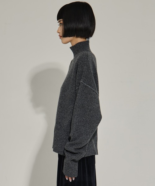 AKANE UTSUNOMIYA（アカネウツノミヤ）の「【AKANE UTSUNOMIYA/アカネウツノミヤ】AKES-006（タートルネックニット）（ニット/セーター・レディース・ダークグレー/ブルー・FREE）」の9枚目の写真