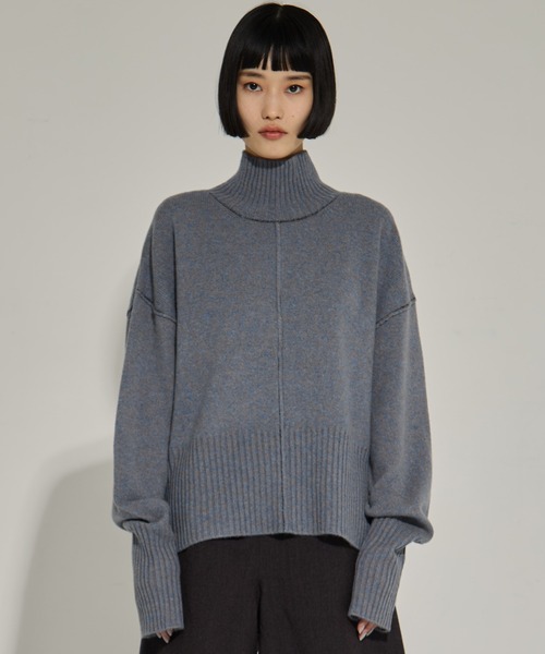 AKANE UTSUNOMIYA（アカネウツノミヤ）の「【AKANE UTSUNOMIYA/アカネウツノミヤ】AKES-006（タートルネックニット）（ニット/セーター・レディース・ダークグレー/ブルー・FREE）」の15枚目の写真