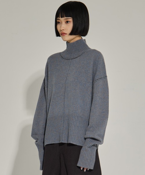 AKANE UTSUNOMIYA（アカネウツノミヤ）の「【AKANE UTSUNOMIYA/アカネウツノミヤ】AKES-006（タートルネックニット）（ニット/セーター・レディース・ダークグレー/ブルー・FREE）」の16枚目の写真