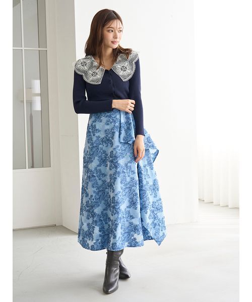 SNIDEL（スナイデル）の「エンブロイダリーカラーニットトップス（ニット/セーター・レディース・アイボリー/ミント/ネイビー・F）」の11枚目の写真