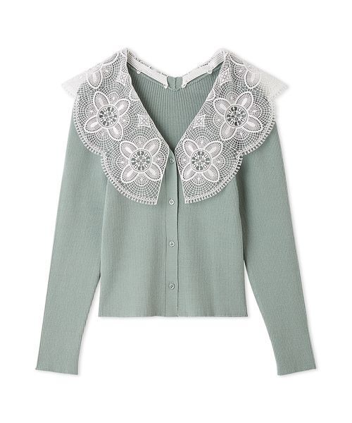 SNIDEL（スナイデル）の「エンブロイダリーカラーニットトップス（ニット/セーター・レディース・アイボリー/ミント/ネイビー・F）」の14枚目の写真