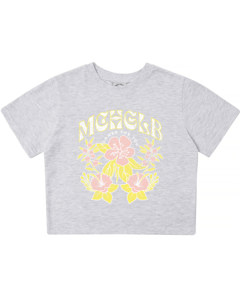 MATCHGLOBE(マッチグローブ)の「ハワイアンフラワークロップTシャツ(ライトグレー)(Tシャツ/カットソー・レディース・その他・FREE)」の5枚目の写真
