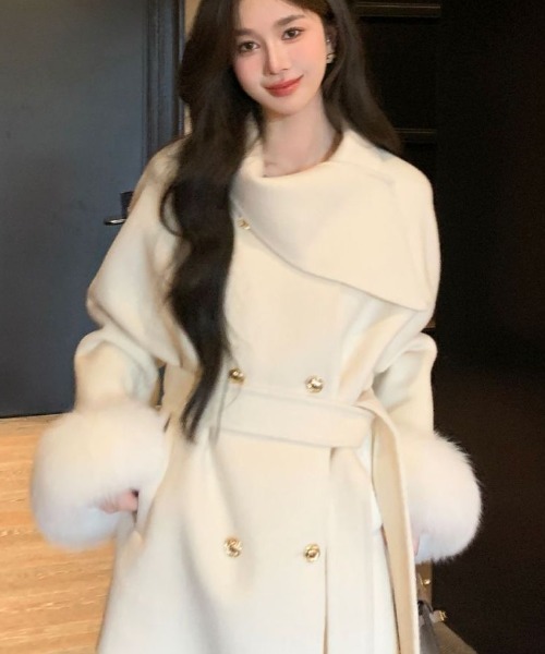 セール】【ベルト付き】エコファーチェスターコート（チェスターコート