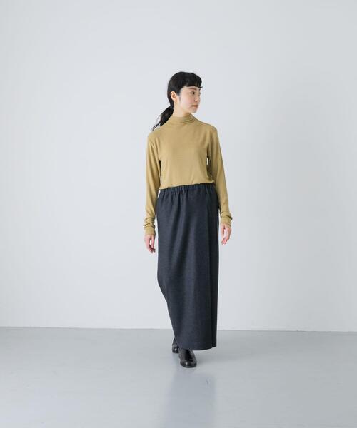 かぐれ(カグレ)の「ウールカットストレートスカート(スカート・レディース・ブラック/チャコールグレー・FREE)」の6枚目の写真