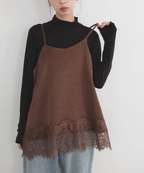 セール】レースサテンキャミ（キャミソール）｜LIAN（リアン）の