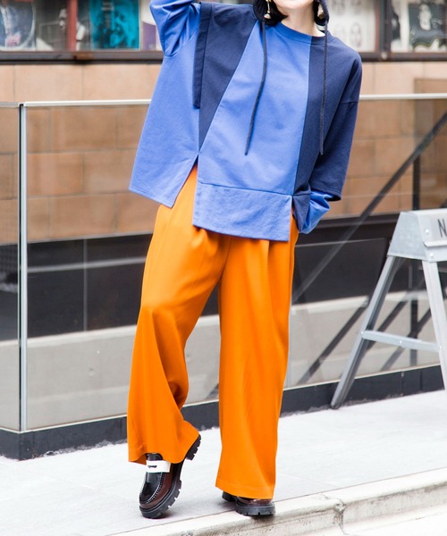 OSMOSIS（オズモーシス）の「切替プルオーバー（Tシャツ/カットソー・レディース・ブラック/グレー/ブルー・ONE SIZE）」の4枚目の写真