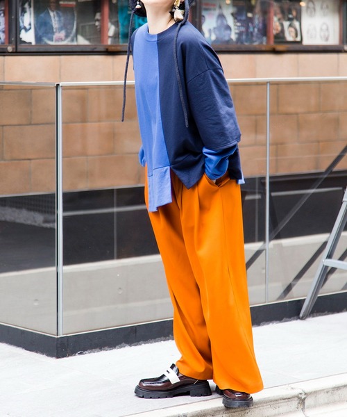 OSMOSIS（オズモーシス）の「切替プルオーバー（Tシャツ/カットソー・レディース・ブラック/グレー/ブルー・ONE SIZE）」の6枚目の写真