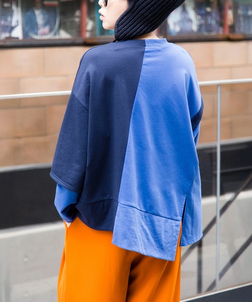 OSMOSIS（オズモーシス）の「切替プルオーバー（Tシャツ/カットソー・レディース・ブラック/グレー/ブルー・ONE SIZE）」の11枚目の写真