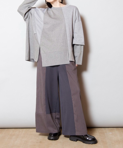 OSMOSIS（オズモーシス）の「切替プルオーバー（Tシャツ/カットソー・レディース・ブラック/グレー/ブルー・ONE SIZE）」の13枚目の写真