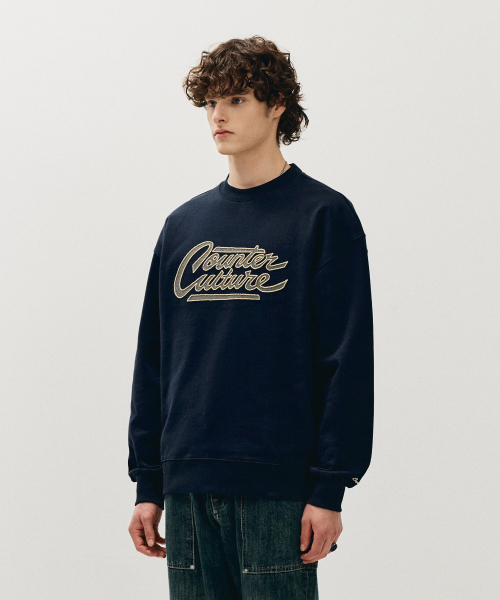 ECORR（エコル）の「カウンターカルチャー刺繍スウェットシャツ_ネイビー（スウェット・メンズ・その他・3(XL)/1(M)/2(L)）」の3枚目の写真