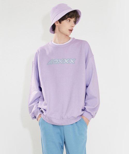 AOX(エーオーエックス)の「Sporty Logo sweatshirt(Oversize fit) Lavender(スウェット・メンズ・その他・MEDIUM/SMALL)」の1枚目の写真
