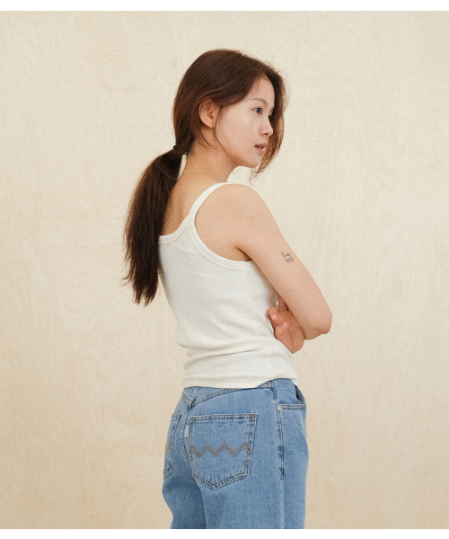 MMOGARDEN(エメモガーデン)の「daily sleeveless (6color)(Tシャツ/カットソー・レディース・ネイビー/グレー/イエロー/オレンジ/アイボリー/チョコ・FREE)」の11枚目の写真