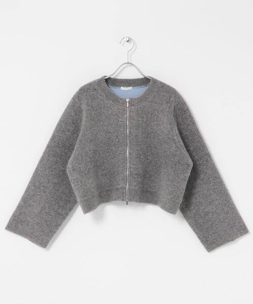 ITEMS URBANRESEARCH（アイテムズ アーバンリサーチ）の「ブークレジップショートカーディガン（カーディガン/ボレロ・レディース・グレー/ブラウン/レッド・FREE）」の10枚目の写真