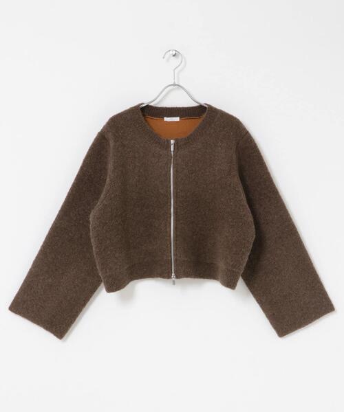 ITEMS URBANRESEARCH（アイテムズ アーバンリサーチ）の「ブークレジップショートカーディガン（カーディガン/ボレロ・レディース・グレー/ブラウン/レッド・FREE）」の22枚目の写真