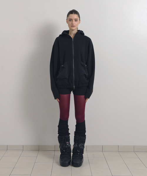 SOEOTI(ソーティ)の「Shell Knit Hood Zip up (Black)(パーカー・レディース・その他・FREE)」の5枚目の写真