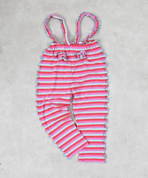 MARKEY'S(マーキーズ)の「パイルボーダーメロー2wayサロペット(サロペット/オーバーオール・キッズ・イエロー系その他/ピンク系その他/ライトグリーン・110/100/90/80/120)」の3枚目の写真