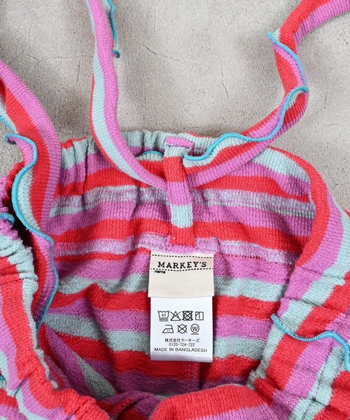 MARKEY'S(マーキーズ)の「パイルボーダーメロー2wayサロペット(サロペット/オーバーオール・キッズ・イエロー系その他/ピンク系その他/ライトグリーン・110/100/90/80/120)」の17枚目の写真