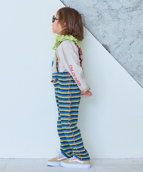 MARKEY'S(マーキーズ)の「パイルボーダーメロー2wayサロペット(サロペット/オーバーオール・キッズ・イエロー系その他/ピンク系その他/ライトグリーン・110/100/90/80/120)」の10枚目の写真