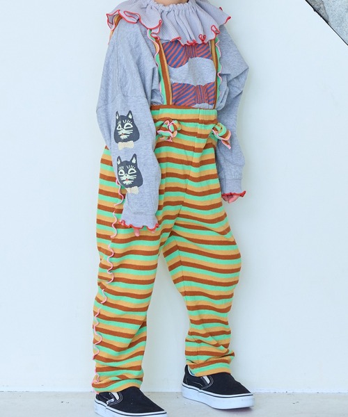 MARKEY'S(マーキーズ)の「パイルボーダーメロー2wayサロペット(サロペット/オーバーオール・キッズ・イエロー系その他/ピンク系その他/ライトグリーン・110/100/90/80/120)」の13枚目の写真