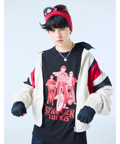 Little sunny bite（リトルサニーバイト）の「/Little sunny bite/stranger things x little sunny bite graphic big tee（Tシャツ/カットソー・レディース・ブラック/ピンク/ホワイト・MEDIUM/SMALL）」の3枚目の写真