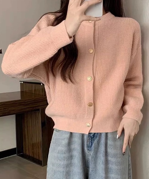 meJane（ミージェーン）の「金ボタンクルーネック ニットカーディガン（カーディガン/ボレロ・レディース・ホワイト/ライトベージュ/ライトブルー/ライトピンク/ライトイエロー・FREE）」の12枚目の写真