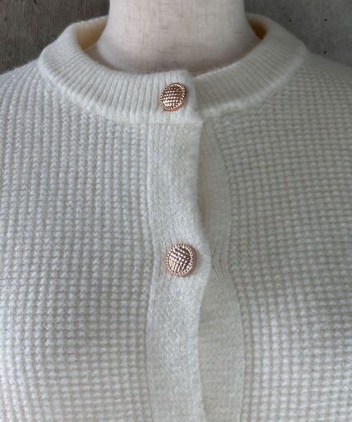 meJane（ミージェーン）の「金ボタンクルーネック ニットカーディガン（カーディガン/ボレロ・レディース・ホワイト/ライトベージュ/ライトブルー/ライトピンク/ライトイエロー・FREE）」の14枚目の写真