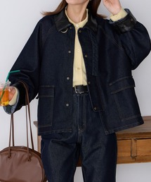 BONLECILL（ボンルシール）の「2wayデニム/ツイル 異素材襟カバーオール（カバーオール）」