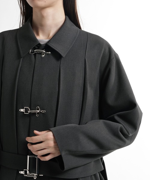 HARE（ハレ）の「ファイヤーマンバックルプリーツステンカラーコート(HARE)（ステンカラーコート・メンズ・レッド/ブラック/グレー・FREE）」の20枚目の写真