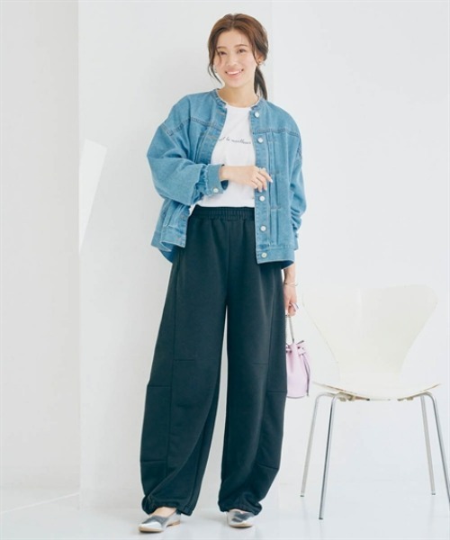 nissen(ニッセン)の「裏毛バレルレッグパンツ(その他パンツ・レディース・ブラック/杢グレー/オートミール・LL/L/M/S)」の4枚目の写真