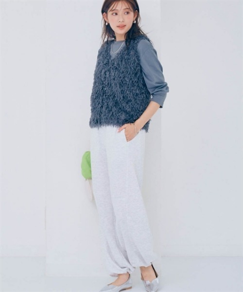 nissen(ニッセン)の「裏毛バレルレッグパンツ(その他パンツ・レディース・ブラック/杢グレー/オートミール・LL/L/M/S)」の8枚目の写真